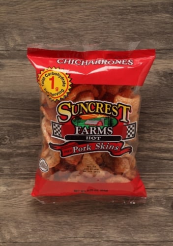 Suncrest Farms Hot Fried Pork Skins Perspective: front