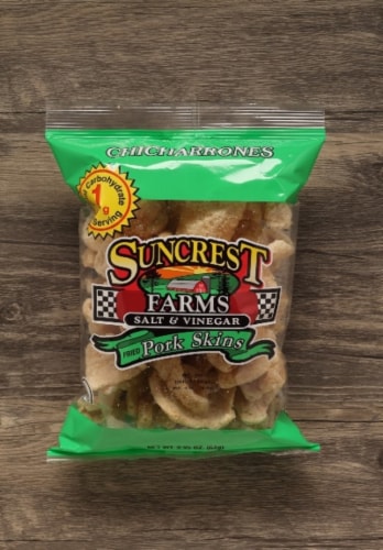 Suncrest Farms Salt & Vinegar Pork Skins Perspective: front