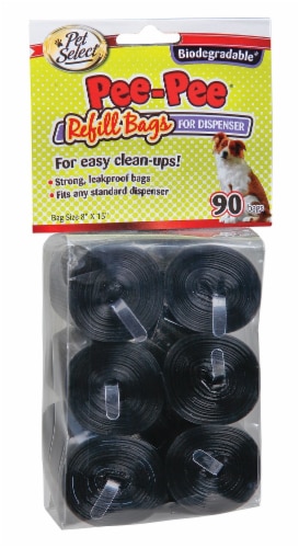 Pet Select Pee Pee Refill Bags 90 Count Perspective: front