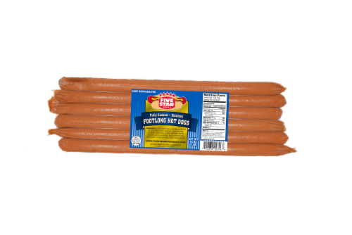 Five Star Brand Footlong Hot Dogs Perspective: front