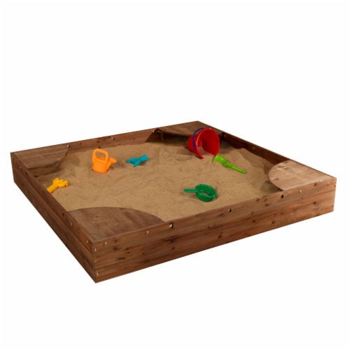 KidKraft Backyard Children's Sandbox - Espresso Perspective: front