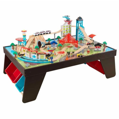 KidKraft 80 Piece Aero City Wooden Railroad Track Train Toy Playset Espresso 1 Piece Fry s Food Stores