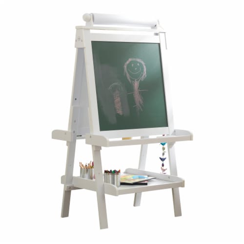 KidKraft Deluxe Wooden Easel - White Perspective: front