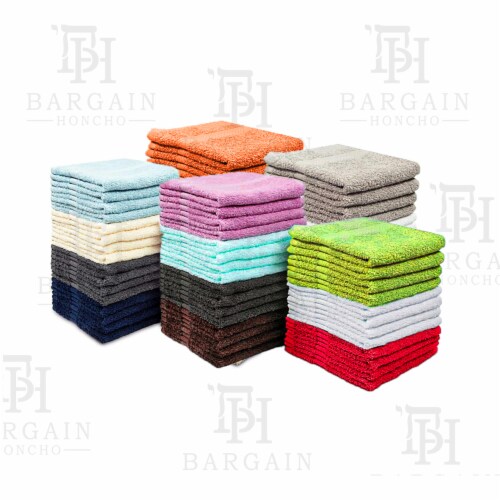 Multi-Pack: 100% Cotton Absorbent Kitchen Washcloth Towel Set 11