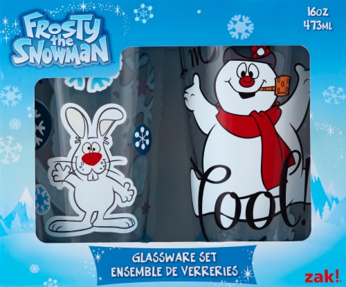 Zak! Designs Frosty the Snowman Glass Tumber Glassware Set Perspective: front