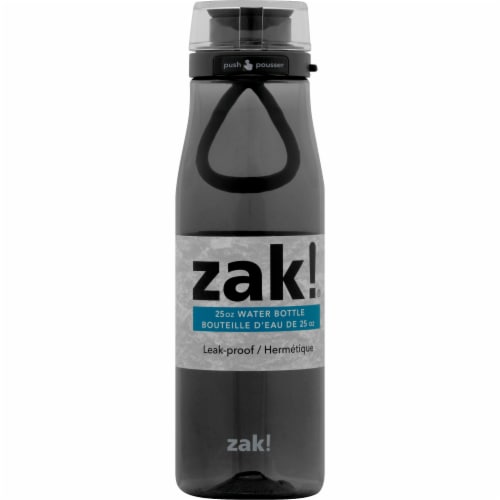 Zak! Designs Charcoal Leak-Proof Water Bottle Perspective: front