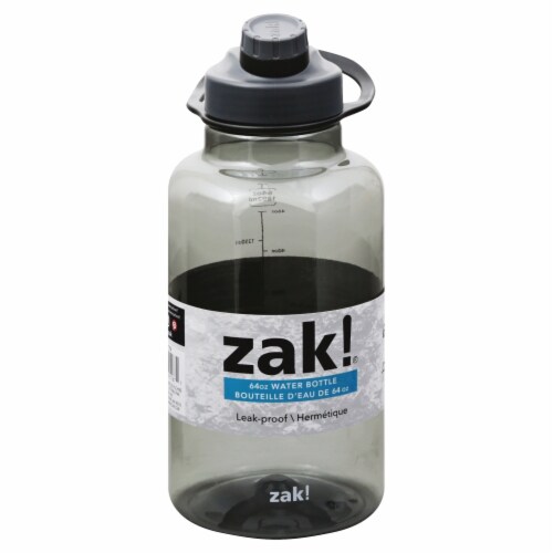 Zak! Designs Charcoal Leak-Proof Water Bottle Perspective: front