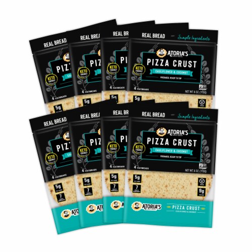 Atoria's Family Bakery Cauliflower & Coconut Personal Pizza Crusts 8-Packs of 4 (32) Perspective: front