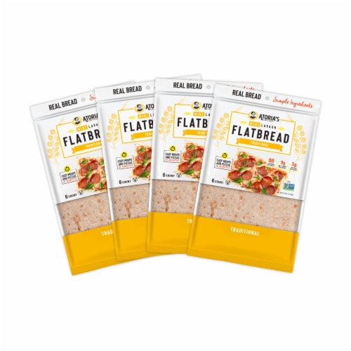 Traditional Mini Lavash Flatbread 4-Packs of 6 Flatbread (24 Flatbread) Perspective: front