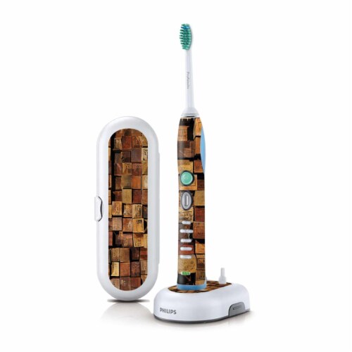 MightySkins PHSOFX7-Stacked Wood Skin for Philips Sonicare 7 Series Flexcare Plus Rechargeabl Perspective: front