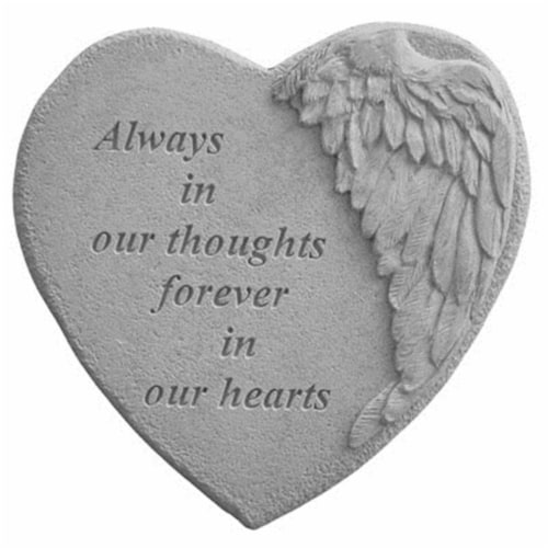Kay Berry 08905 Winged Heart Memorial Stone - Always In Our Thoughts... Perspective: front