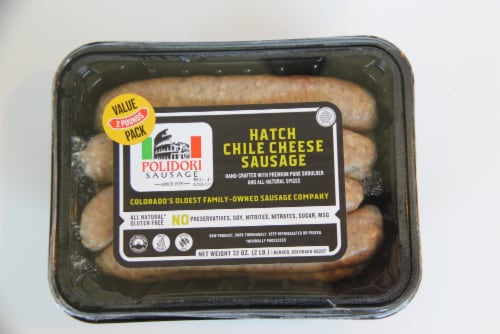 Polidori Sausage Hatch Chile Cheese Sausage Perspective: front