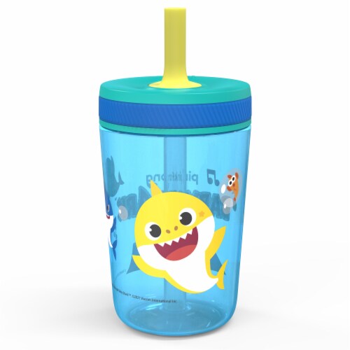 Zak! Designs Baby Shark Leak-Proof Tumbler with Flexible Straw Perspective: front