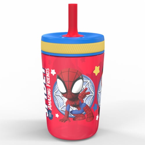 Zak! Designs SpiderMan Spidey & His Amazing Friends Leafproof Straw Tumbler Perspective: front