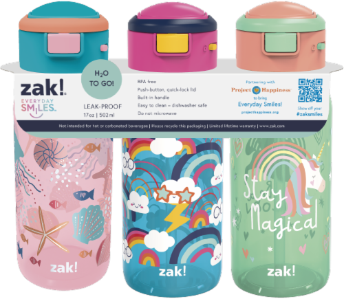 Zak! Designs Leak Proof Straw & Bottle Perspective: front