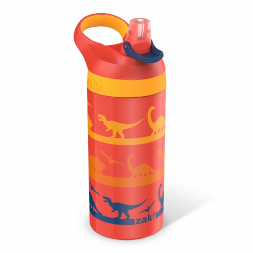 Zak! Designs Dinomite Antimicrobial Stainless Steel Double Walled Leakproof  Water Bottle + Straw, 1 ct - Fry's Food Stores