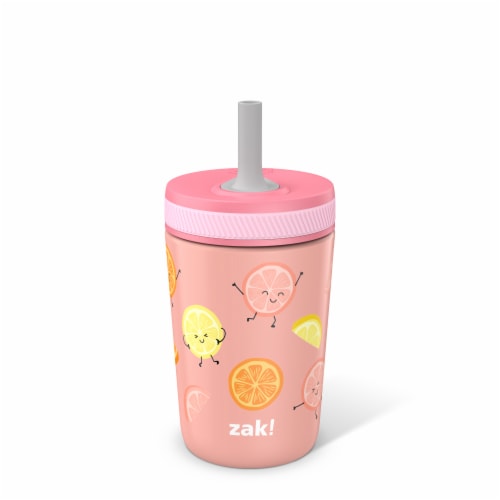 Zak! Designs Antimicrobial Stainless Steel Double Wall Straw + Tumbler Perspective: front