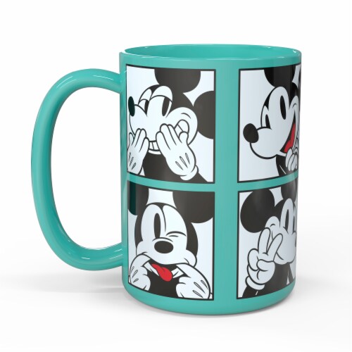 Zak Designs Ceramic Modern Mug Disney Mickey Mouse 15 oz Capacity Coffee Cup, Set of 2, Size: 3.9 inch x 5.44 inch x 3.36 inch