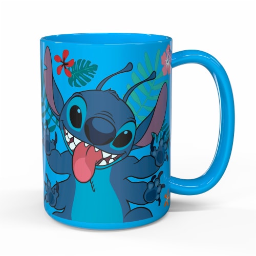 Zak! Designs Lilo anbd Stitch Large Ceramic Mug - Cadet Blue Perspective: front