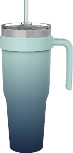 Zak! Designs Stainless Steel Double Walled Waverly Tumbler - Blue Ombre Perspective: front