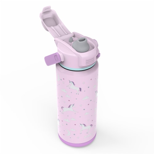 Fanciful Unicorn Antimicrobial Stainless Steel Double Wall Vacuum Beacon Bottle Perspective: front