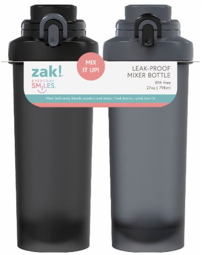Zak! Designs Astoria Mixer Bottle with Collar - Ebony/Eternal Perspective: front
