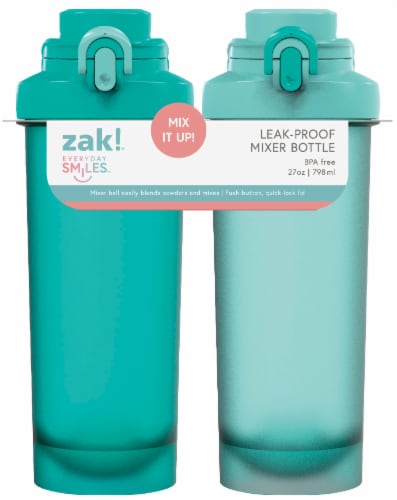Zak! Aqua & Macaron PP Astoria Mixer Bottle with Collar Perspective: front