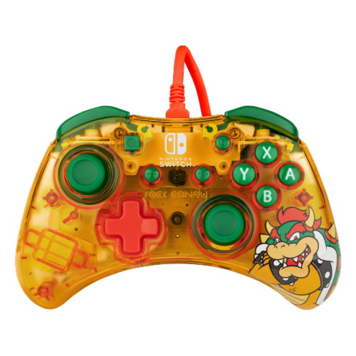 PDP Rock Candy™ Wired Controller: Lemon Bomb Bowser For Nintendo Switch Perspective: front