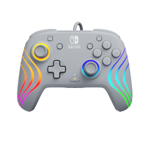 PDP Afterglow™ Wave Wired Controller: Grey for Nintendo Switch, Nintendo Switch - OLED Model Perspective: front