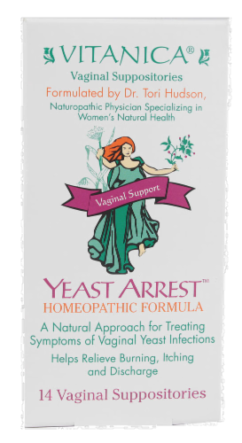Vitanica Yeast Arrest Vaginal Suppositories Perspective: front