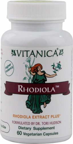 Vitanica Rhodiola Dietary Supplement Vegetarian Capsules Perspective: front