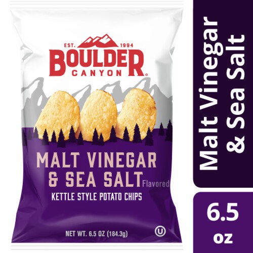 Boulder Canyon® Malt Vinegar and Sea Salt Kettle Potato Chips Perspective: front