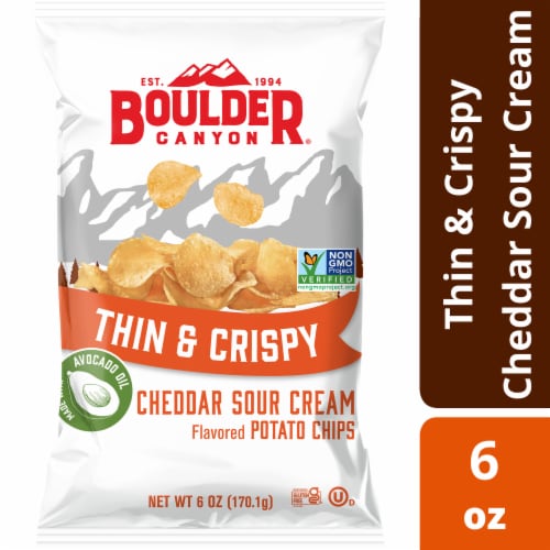 Boulder Canyon® Cheddar Sour Cream Thin & Crispy Potato Chips Perspective: front