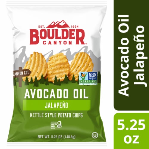Boulder Canyon® Avocado Oil Jalapeno Canyon Cut Kettle Potato Chips Perspective: front