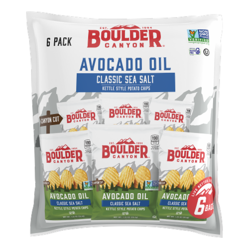 Boulder Canyon® Avocado Oil Classic Sea Salt Kettle Potato Chips Multipack Perspective: front