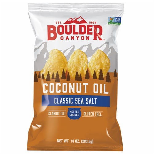 Boulder Canyon Coconut Oil Sea Salt Kettle Cooked Potato Chips Perspective: front
