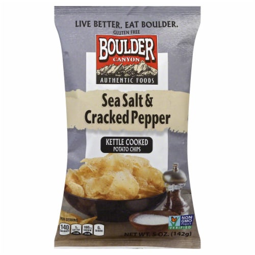 Boulder Canyon Sea Salt & Pepper Chips Perspective: front
