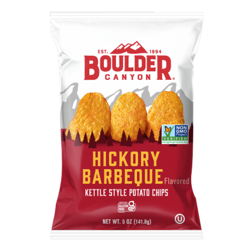 Boulder Canyon® Hickory Barbeque Kettle Chips Perspective: front