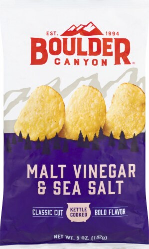 Boulder Canyon Malt Vinegar & Sea Salt Chips Perspective: front