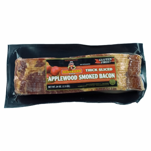 Dearborn Applewood Smoked Gluten Free Thick Sliced Bacon Perspective: front