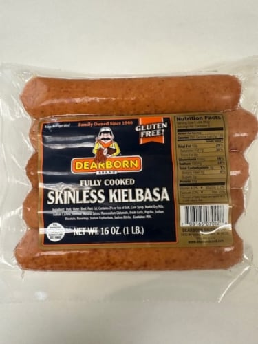 Dearborn Fully Cooked Skinless Kielbasa Perspective: front