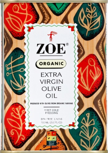 Zoe® Organic Extra Virgin Olive Oil Perspective: front