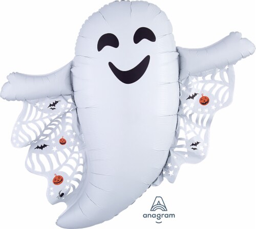 Anagram Ghost Shaped Foil Balloon Perspective: front