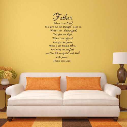 VWAQ Father When I am Tired Faith Quotes Wall Decals Perspective: front