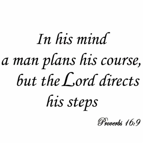 VWAQ In His Mind a Man Plans His Course Proverbs 16:9 Wall Decal Perspective: front