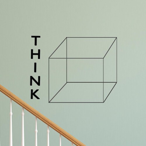 VWAQ Think Outside the Box Creative Vinyl Wall Art Decal Perspective: front