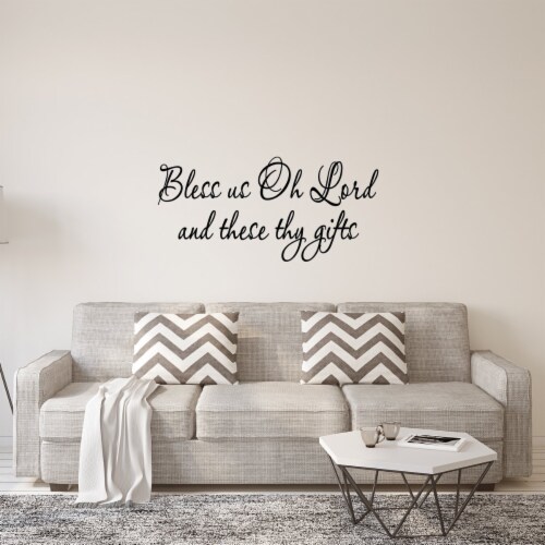 VWAQ Bless Us Oh Lord and These Thy Gifts Wall Quotes Decal Perspective: front