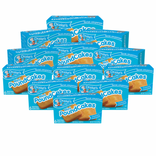 Drake's Mini Pound Cakes, 12 Boxes, 72 Individually Wrapped Traditional ...