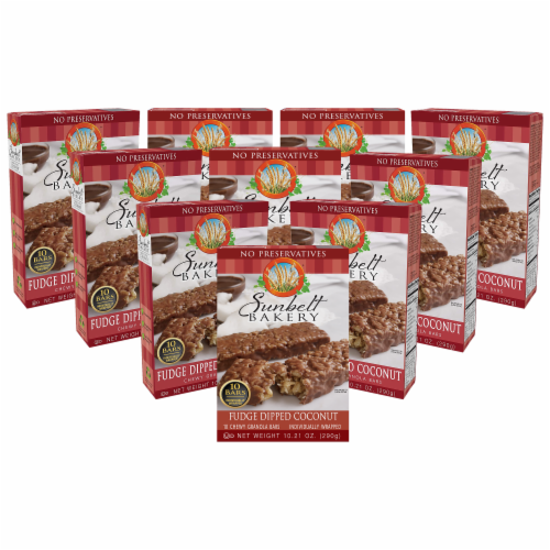 Sunbelt Bakery Fudge Dipped Coconut Chewy Granola Bars (10-Boxes) Perspective: front