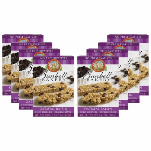 Sunbelt Bakery Oatmeal Raisin Chewy Granola Bars, (8-Boxes) Perspective: front